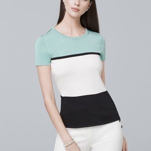 White House black market Top color block stripes